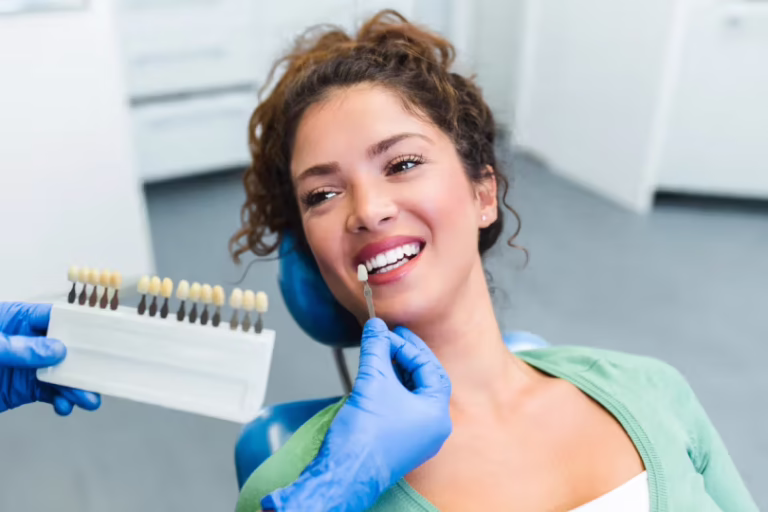 Shade matching during a dental examination